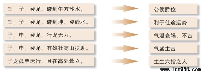 评阳龙四——壬、子、申、癸龙吉凶